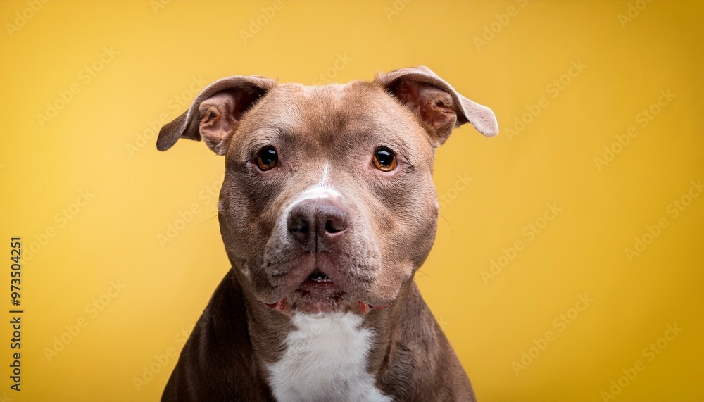 Obraz premium pitbull dog on colored background