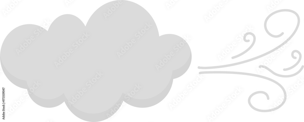 Windy weather illustration for learning forecast vocabulary Windy weather illustration for learning forecast vocabulary