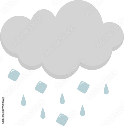 Hail weather illustration for learning forecast vocabulary