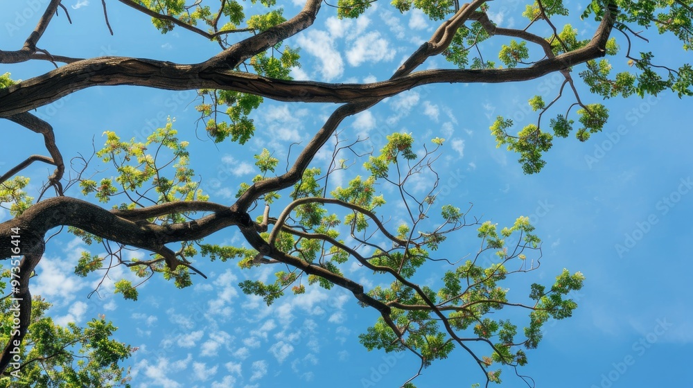 Obraz premium Tree branch against blue sky