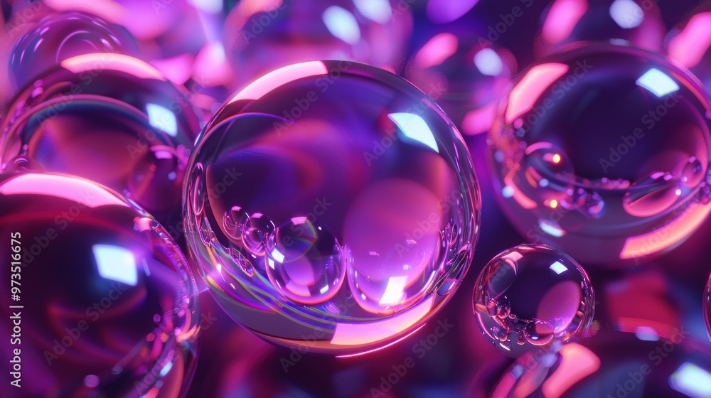 Abstract purple and pink spheres with a blurred background. Abstract purple and pink spheres with a blurred background.