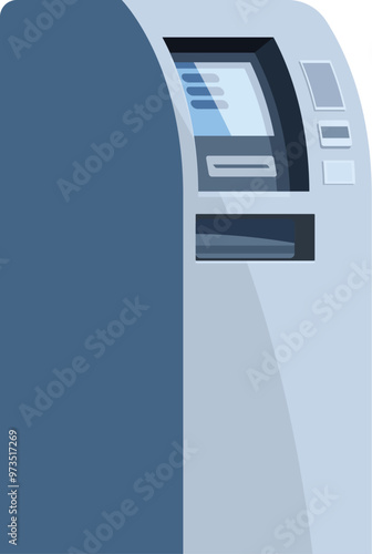Illustration of an atm machine allowing users to perform banking transactions