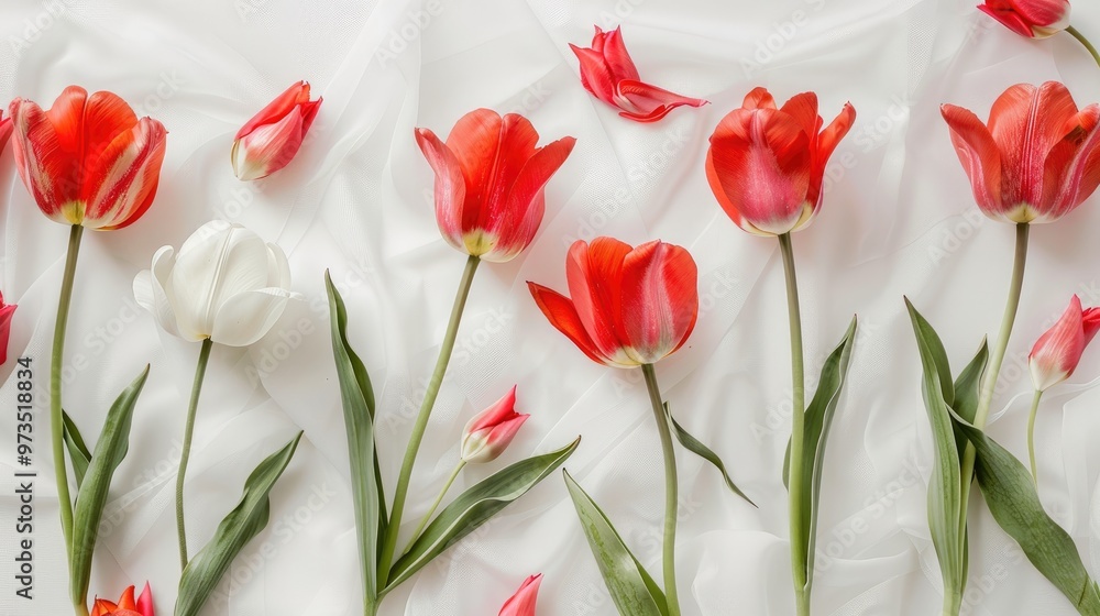 Tulips on white backdrop Tulips on white backdrop