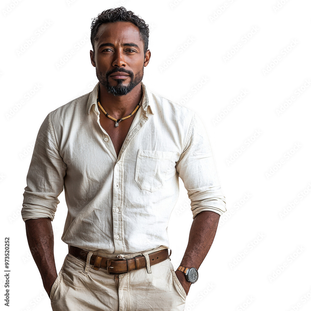 Handsome South Africa - South African man isolated on a transparent background png file