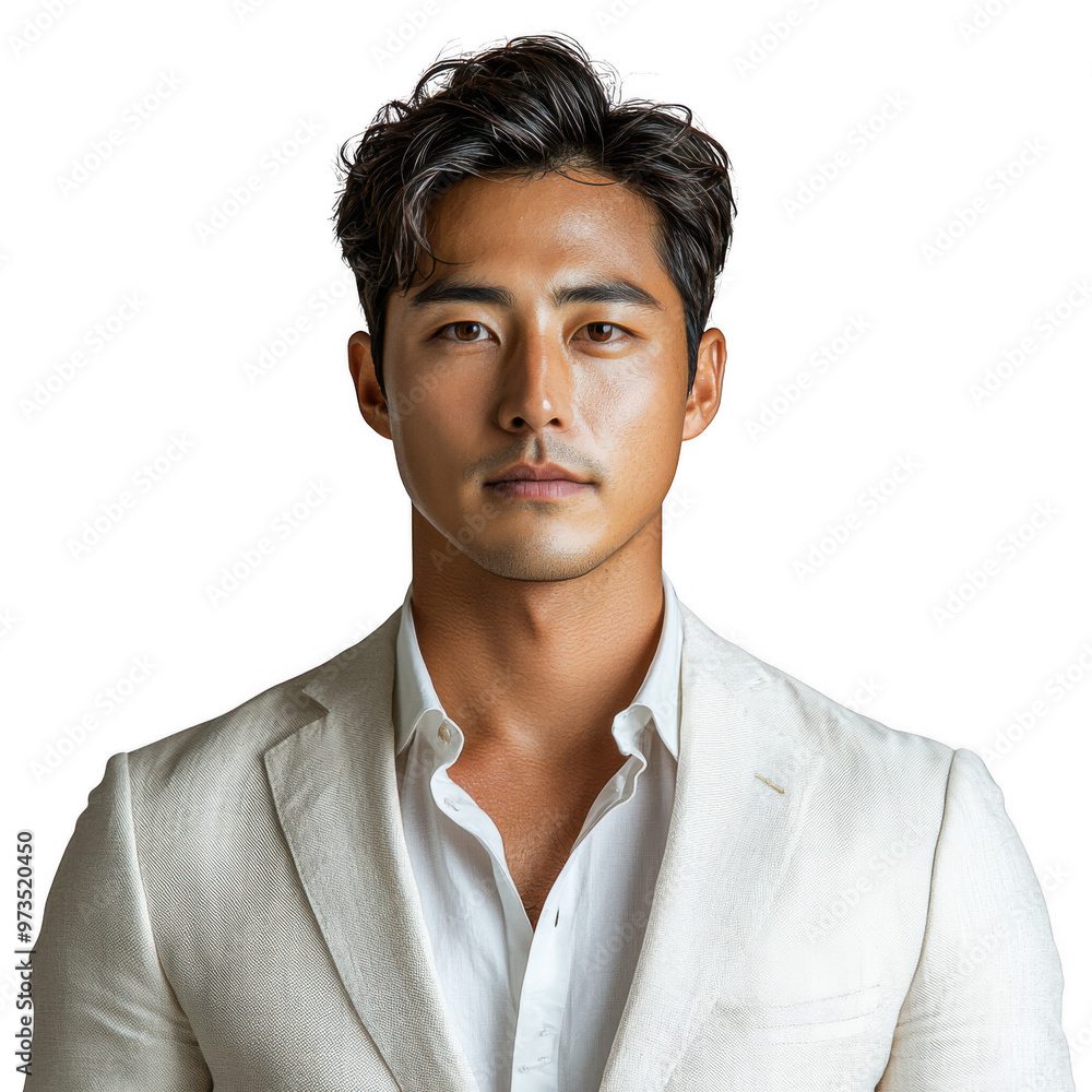 Handsome South Korea - South Korean man isolated on a transparent background png file