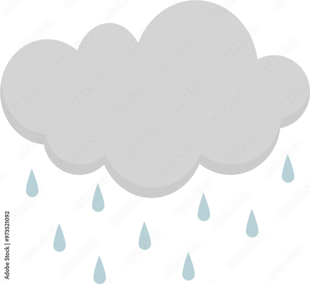Rainy weather illustration for learning forecast vocabulary Rainy weather illustration for learning forecast vocabulary