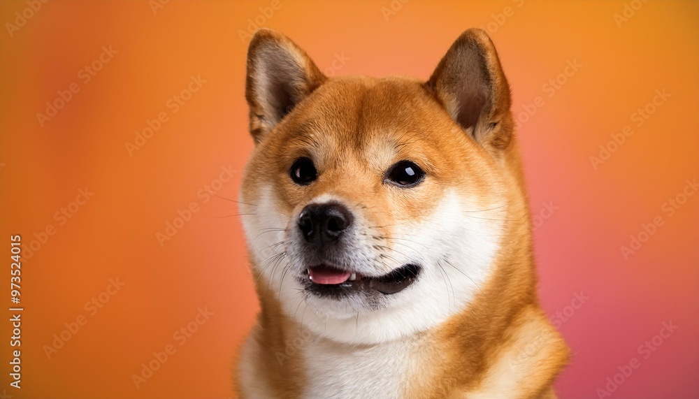 Shiba Inu dog on colored background Shiba Inu dog on colored background