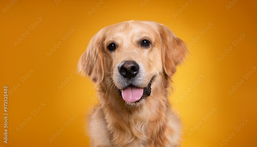 Golden Retriever dog on colored background Golden Retriever dog on colored background
