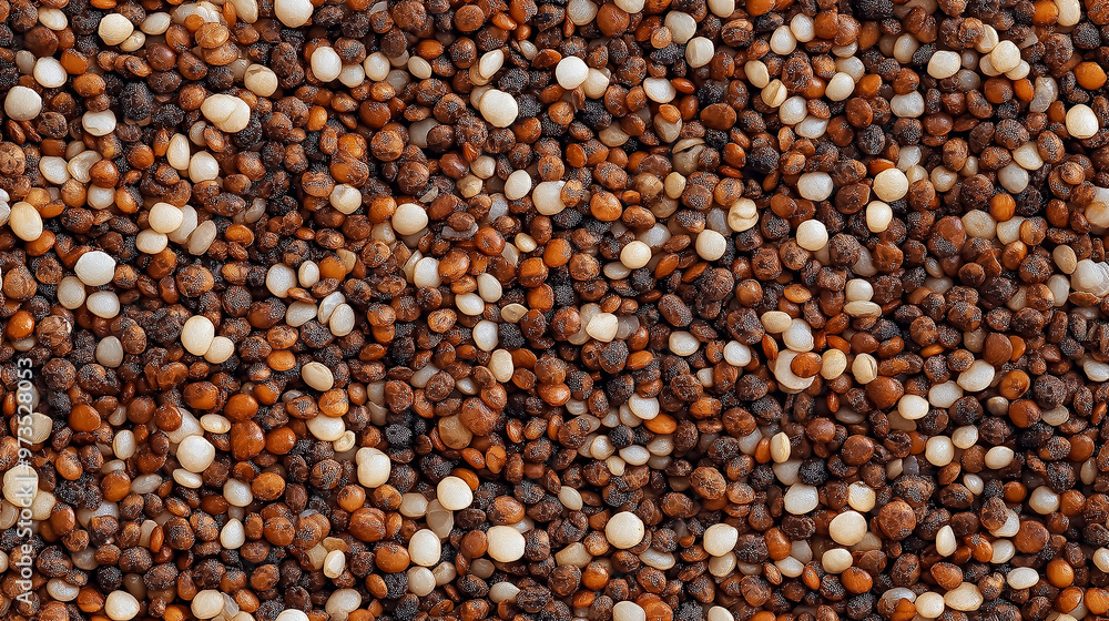 a close-up, top-down view of quinoa, filling the entire frame with a focus on the intricate details of the elements a close-up, top-down view of quinoa, filling the entire frame with a focus on the intricate details of the elements