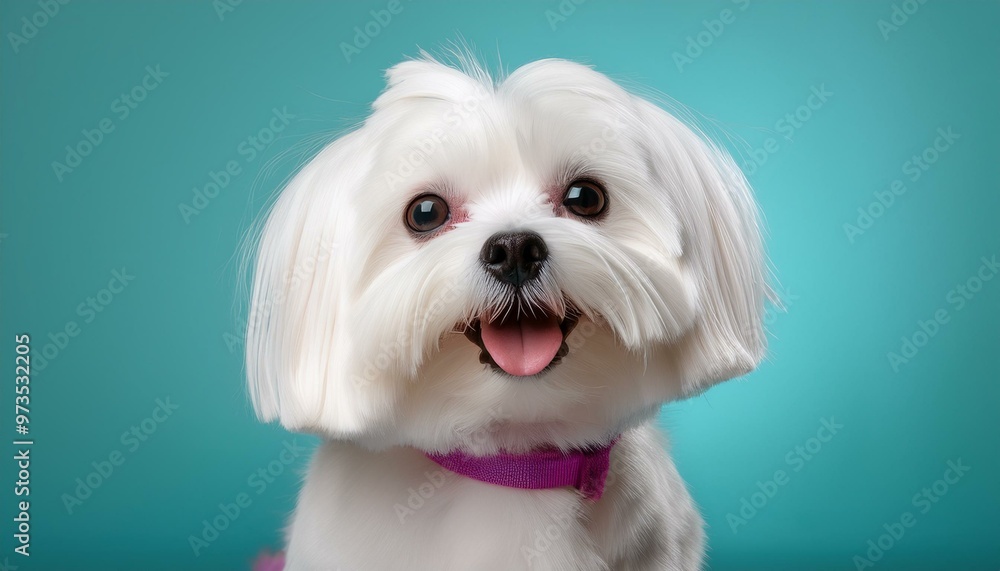 Maltese dog on colored background Maltese dog on colored background