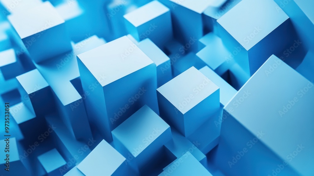 Obraz premium Abstract blue geometric shapes.