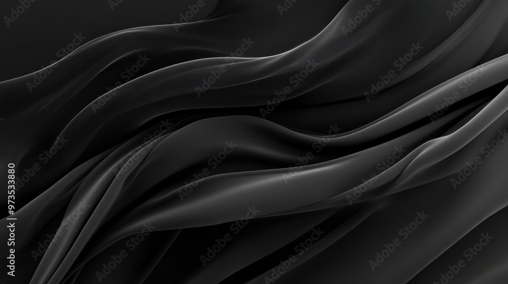 Abstract black fabric waves. Abstract black fabric waves.