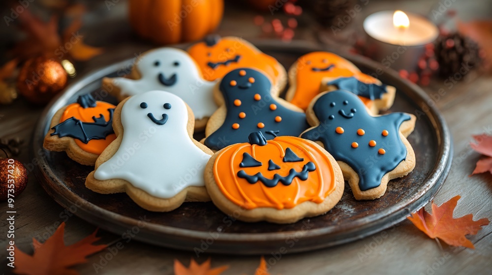 Closeup of Halloween gingerbread cookies Closeup of Halloween gingerbread cookies