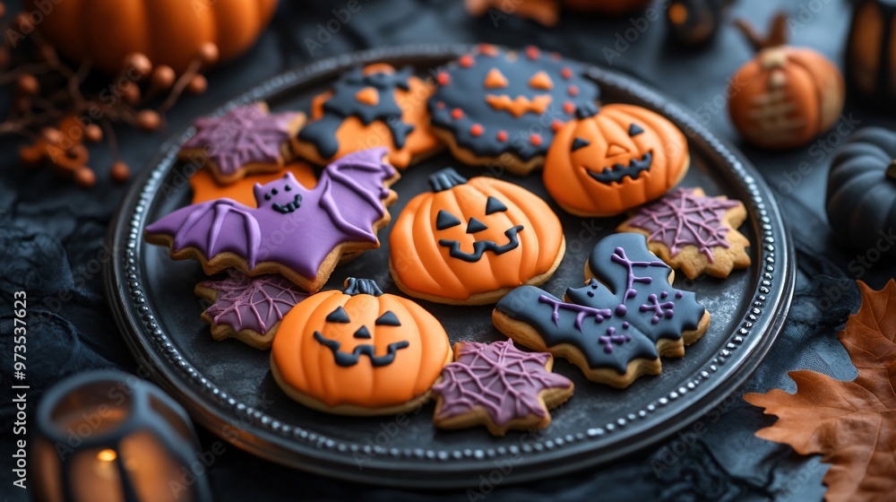 Halloween background with cookies Halloween background with cookies