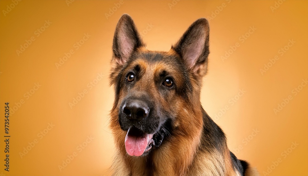 German Shepherd dog on colored background German Shepherd dog on colored background