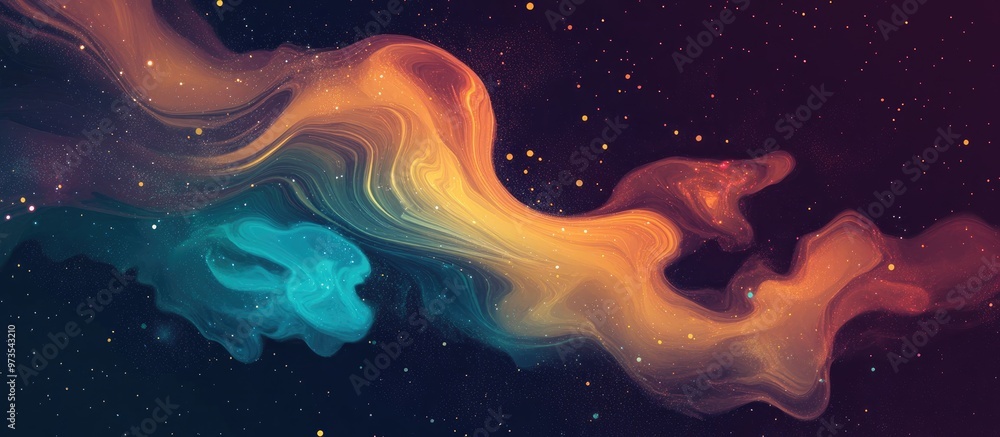 Swirling Energy In Outer Space Against Dark Background Swirling Energy In Outer Space Against Dark Background