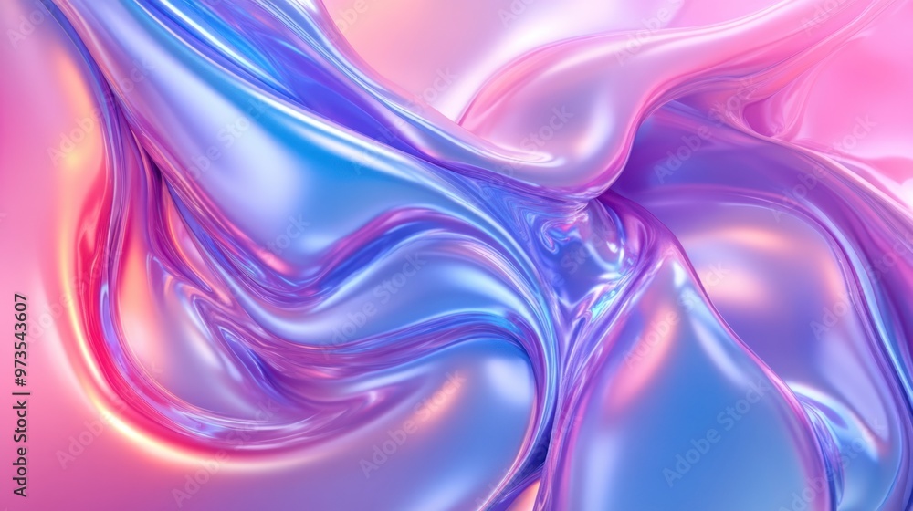 Abstract holographic background of blue and purple liquid with iridescent highlights. Abstract holographic background of blue and purple liquid with iridescent highlights.