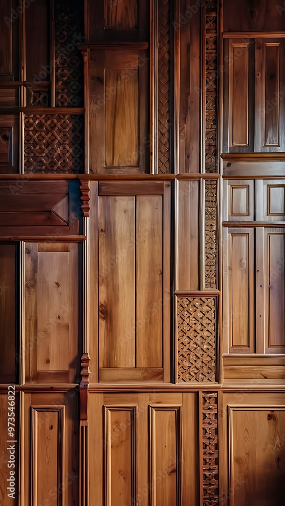 Obraz premium Wooden panel wall interior background