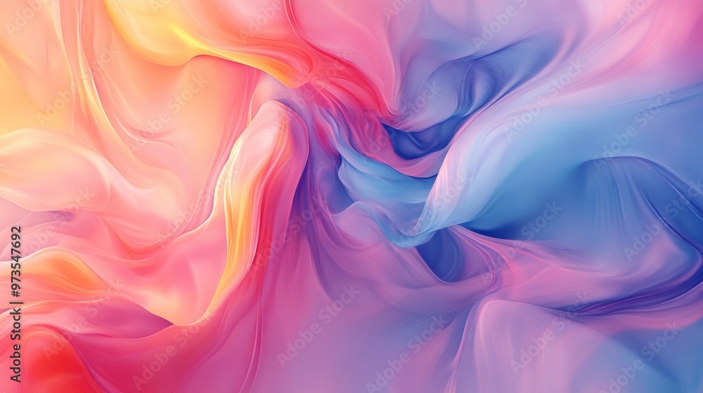 Fototapeta premium Abstract art style, fluid forms, gradient background, smooth effect