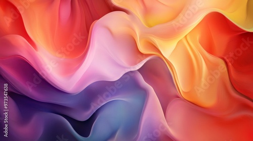 Abstract art style, fluid forms, gradient background, smooth effect