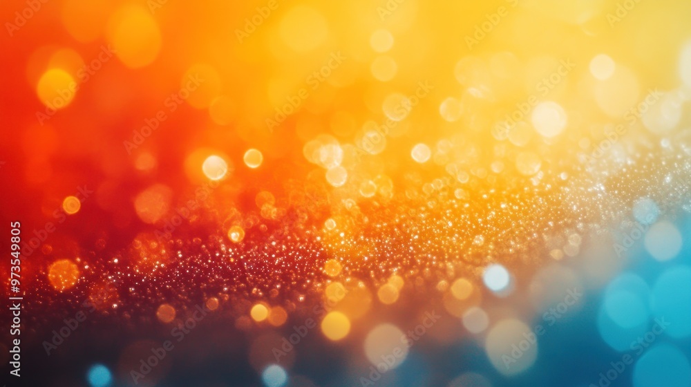 Abstract blurred bokeh background with orange, yellow, and blue colors. Abstract blurred bokeh background with orange, yellow, and blue colors.