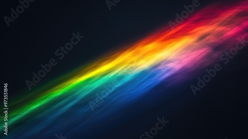 Photography of a rainbow against a black backdrop Abstract web design suitable for banners and panels Unique surreal light dispersion for computer and desktop backgrounds
