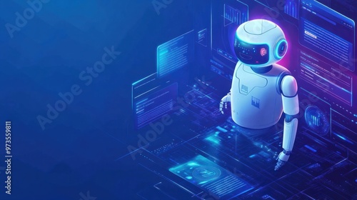 Wallpaper Mural A modern website with a chat robot assistant in the corner, ready to help users with inquiries and support Torontodigital.ca