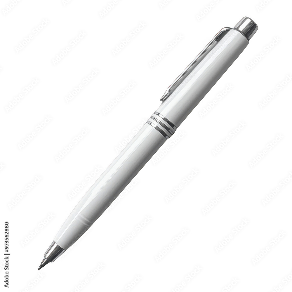 White pen on a isolated on transparent background png file