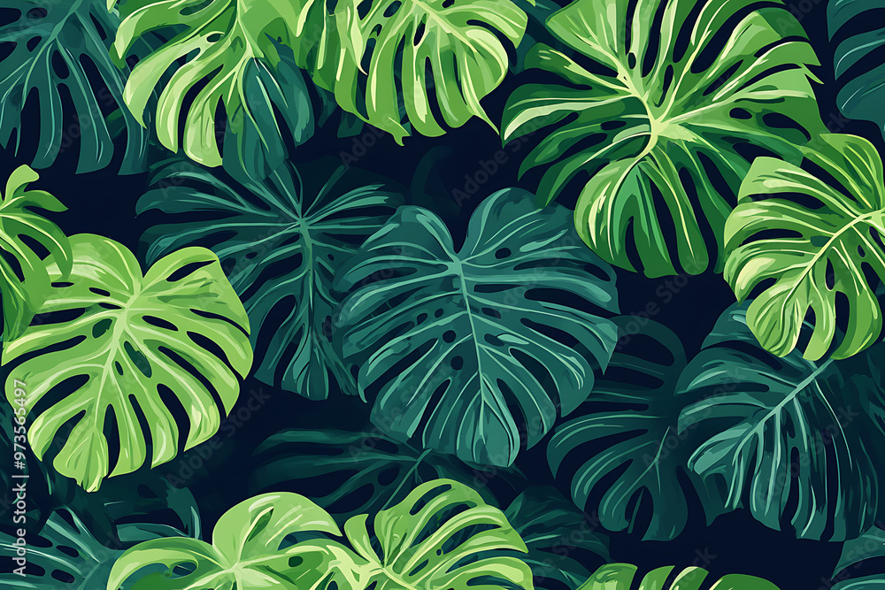 seamless texture with monster leaves in flat art style
seamless texture with monster leaves in flat art style