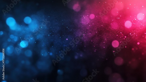 Abstract dark background with blue and red bokeh lights.