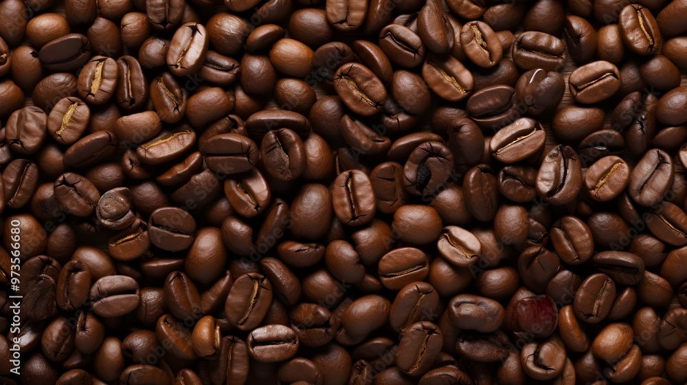 Naklejka premium close-up coffee beans background.