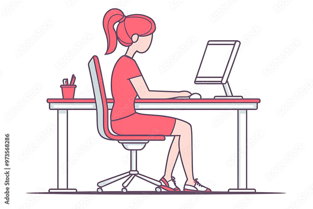 streamer girl sitting on a computer chair vector flat line style
streamer girl sitting on a computer chair vector flat line style