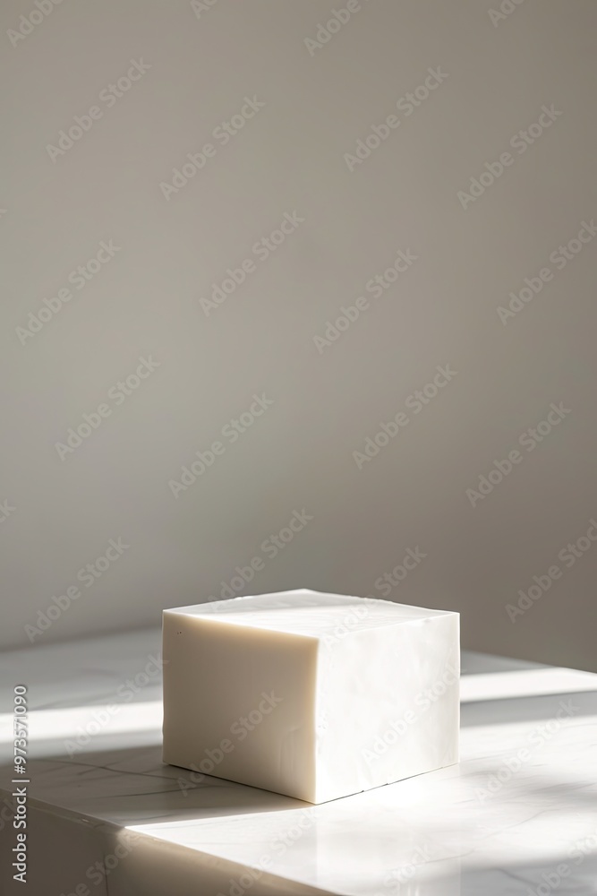 Cube illuminated by natural light on a surface. Cube illuminated by natural light on a surface.