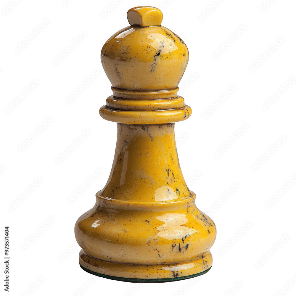 Yellow Chess piece on a isolated on transparent background png file