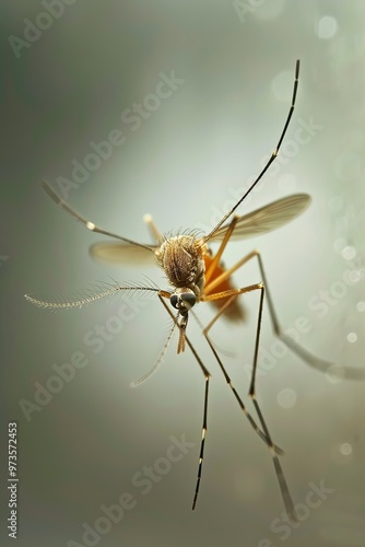 Wallpaper Mural Mosquito in mid-flight against a blurred background, close-up. Torontodigital.ca