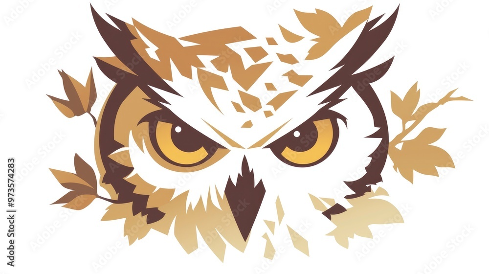 Fototapeta premium Owl icon illustration on a white background created with vector graphics in EPS10 format
