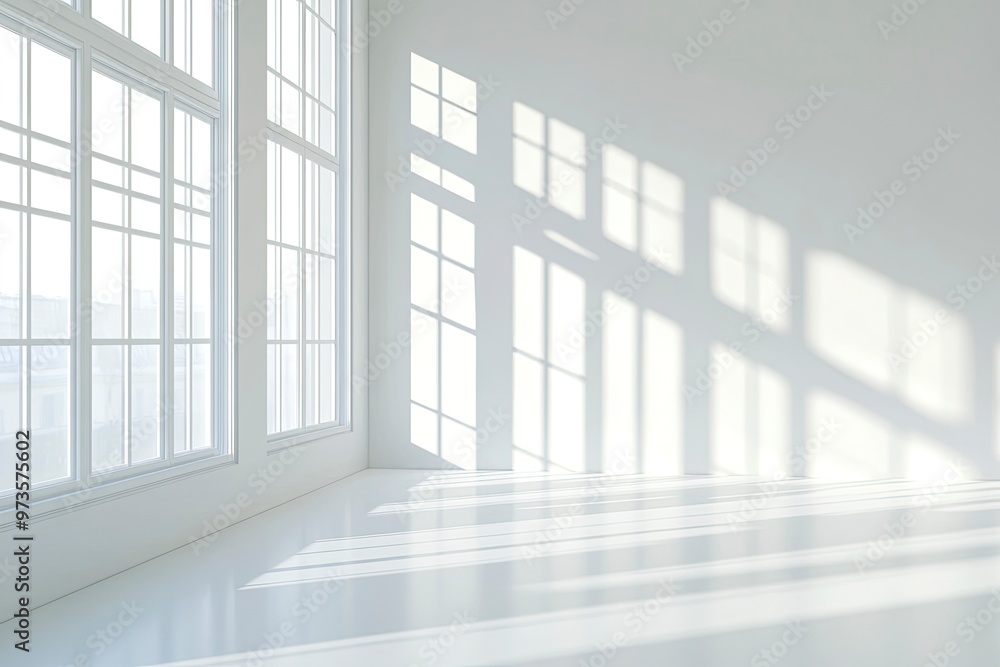 Fototapeta premium Empty Room With Natural Light Creative Copy Space Background Design Interior Concept , ai