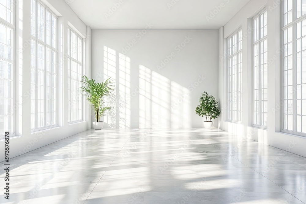 Fototapeta premium Empty Room With Natural Light Creative Copy Space Background Design Interior Concept , ai