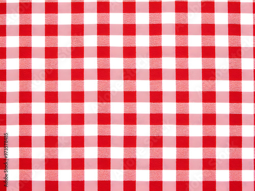 Table cloth pattern. Red white grid cloth pattern