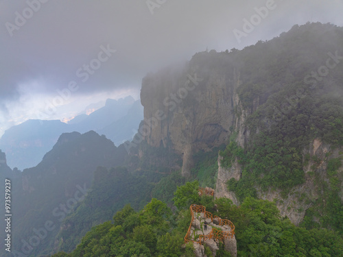 Aerial photography of Wangmangling in Taihang Mountain, Lingchuan County, Jincheng, Shanxi photo