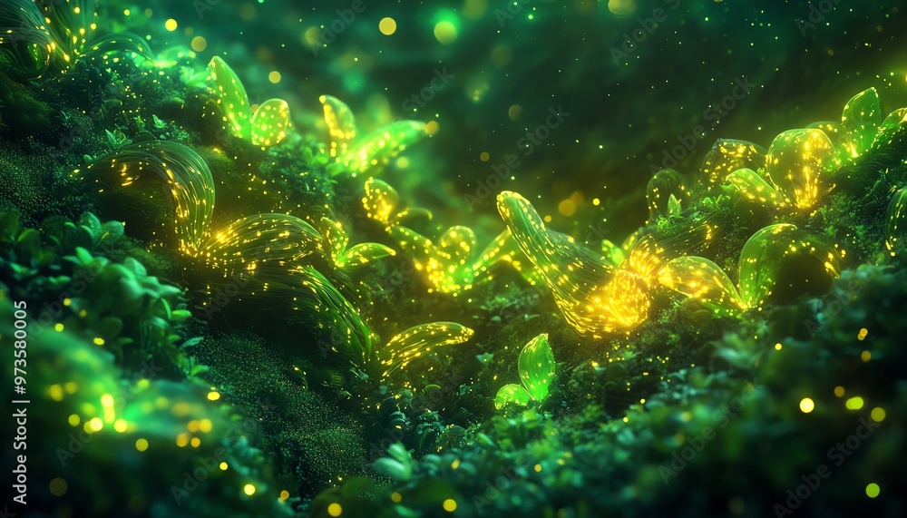 Obraz premium A tilted angle view of a vibrant fantasy world