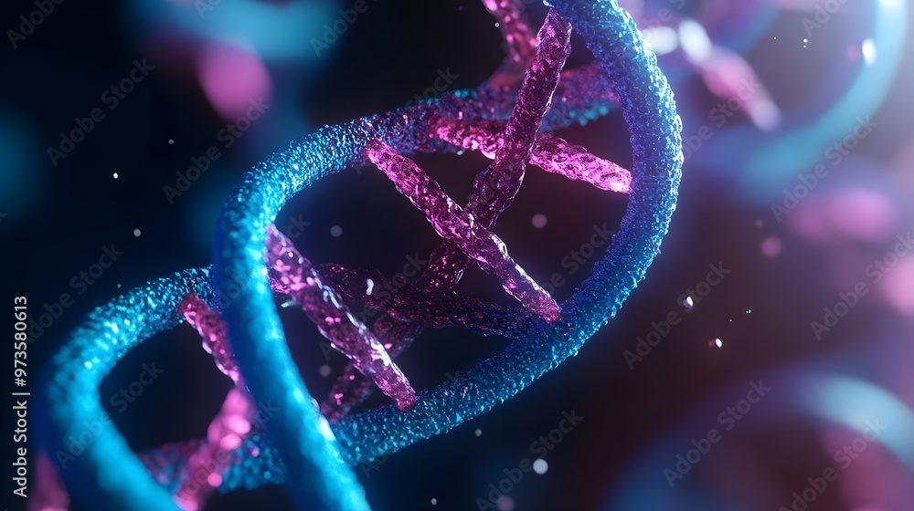 Abstract representation of DNA strands in vibrant colors showcasing the beauty of genetic structures. Abstract representation of DNA strands in vibrant colors showcasing the beauty of genetic structures.