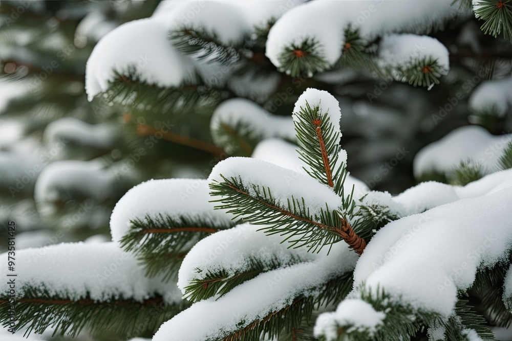 Snow-covered White Pine Branches for Holiday Decor and Image Editing Snow-covered White Pine Branches for Holiday Decor and Image Editing