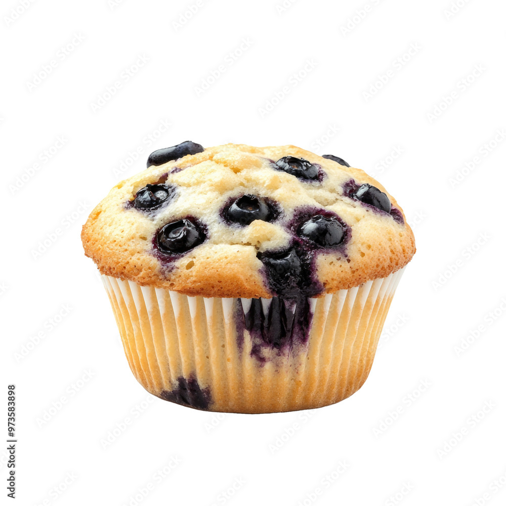 A Single Blueberry Muffin Isolated on a transparent Background A Single Blueberry Muffin Isolated on a transparent Background