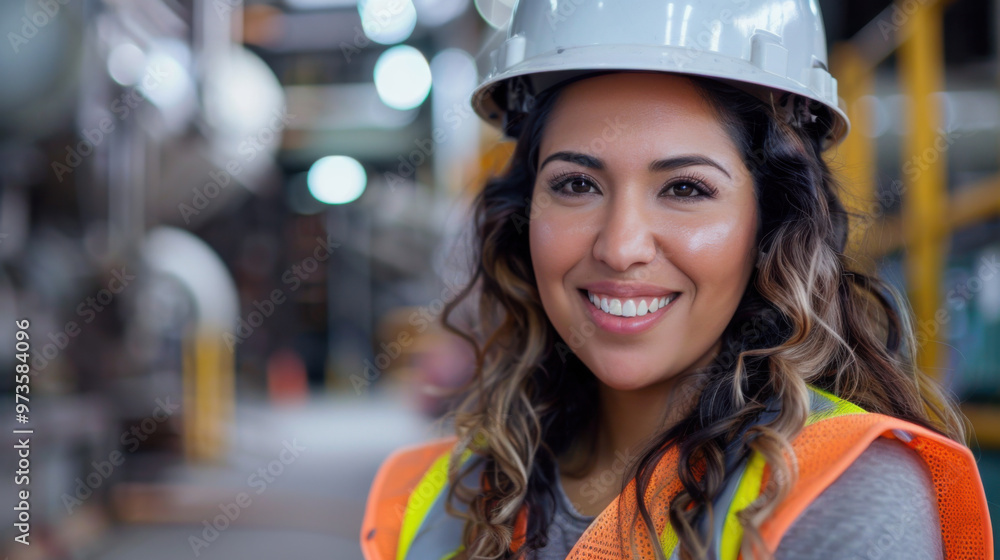 hispanic Pretty woman smiling engineer model background wearing hat png file hispanic Pretty woman smiling engineer model background wearing hat png file