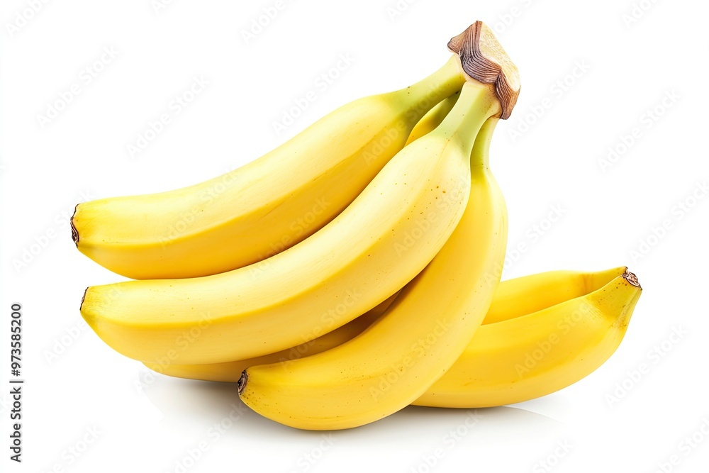 Banana fruit isolated on a white background. Bunch of bananas clipping path , ai Banana fruit isolated on a white background. Bunch of bananas clipping path , ai