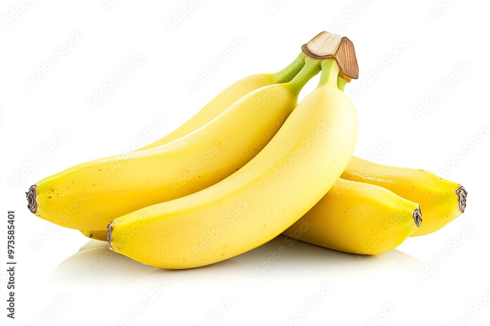 Banana fruit isolated on a white background. Bunch of bananas clipping path , ai Banana fruit isolated on a white background. Bunch of bananas clipping path , ai