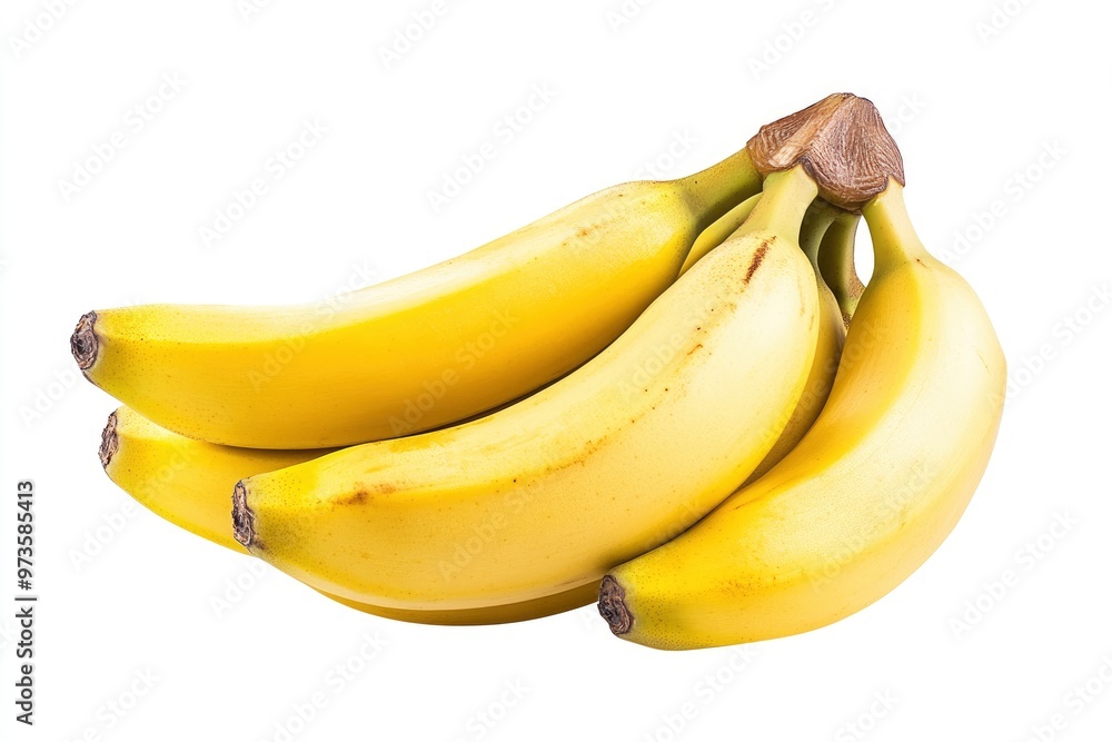 Banana fruit isolated on a white background. Bunch of bananas clipping path , ai Banana fruit isolated on a white background. Bunch of bananas clipping path , ai
