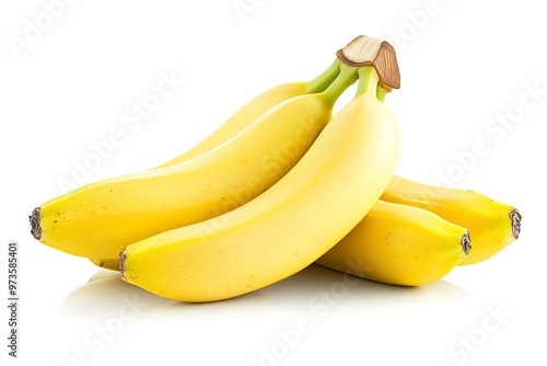 Banana fruit isolated on a white background. Bunch of bananas clipping path , ai