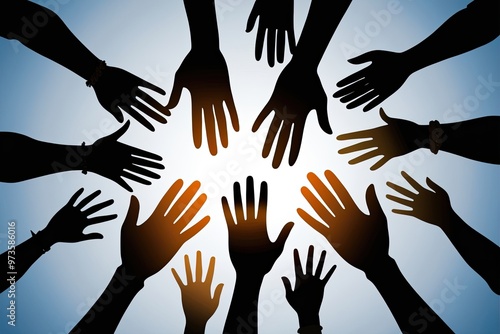 Unity in Diversity - Silhouette Representations of Hands Emphasizing Inclusion and Community